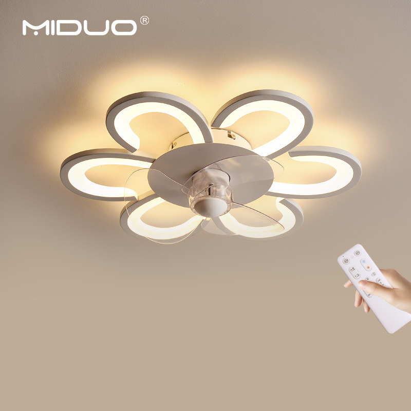 flower design Ceiling Fans With Led Light Remote Control Modern Dimmable Ceiling Fan Light 6 speed adjustable fan light ceiling