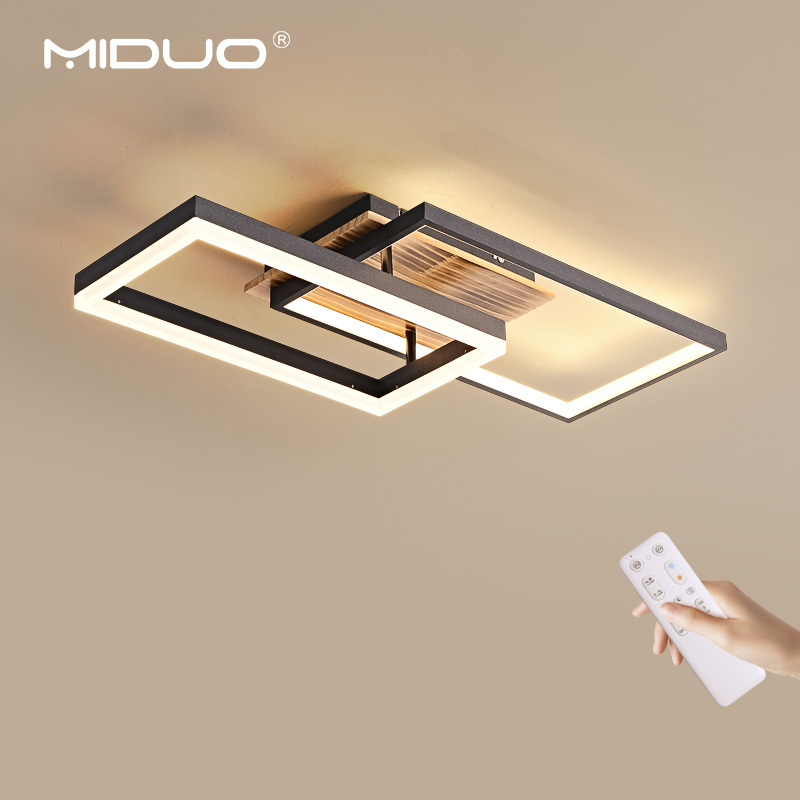 Retro with wood led ceiling light fixture for bedroom lamp