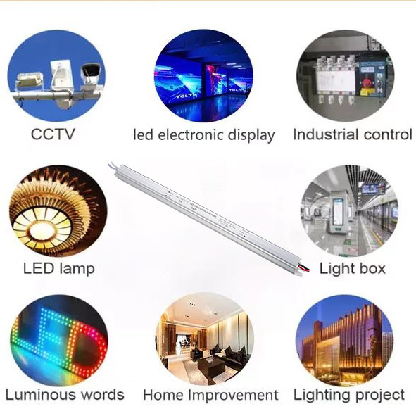 Switching Power Supply Lighting Box Led Driver Aluminum Case IP20 Ultra Slim Dc12v 24v 1A 2A 3A 4A 5A 6A 18W 24W 36W 48W 60W 72W