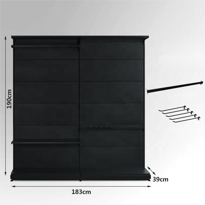 Metal garment pegboard display Rack ,apparel POP clothes display shelves for shop