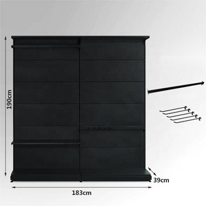 Metal garment pegboard display Rack ,apparel POP clothes display shelves for shop