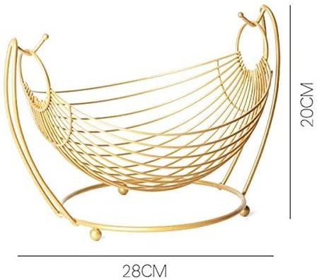 Metal Wire Swinging Fruit Hammock Decorative Fruit Basket Bowl,Vegetables Basket Rack Storage Stand Holder