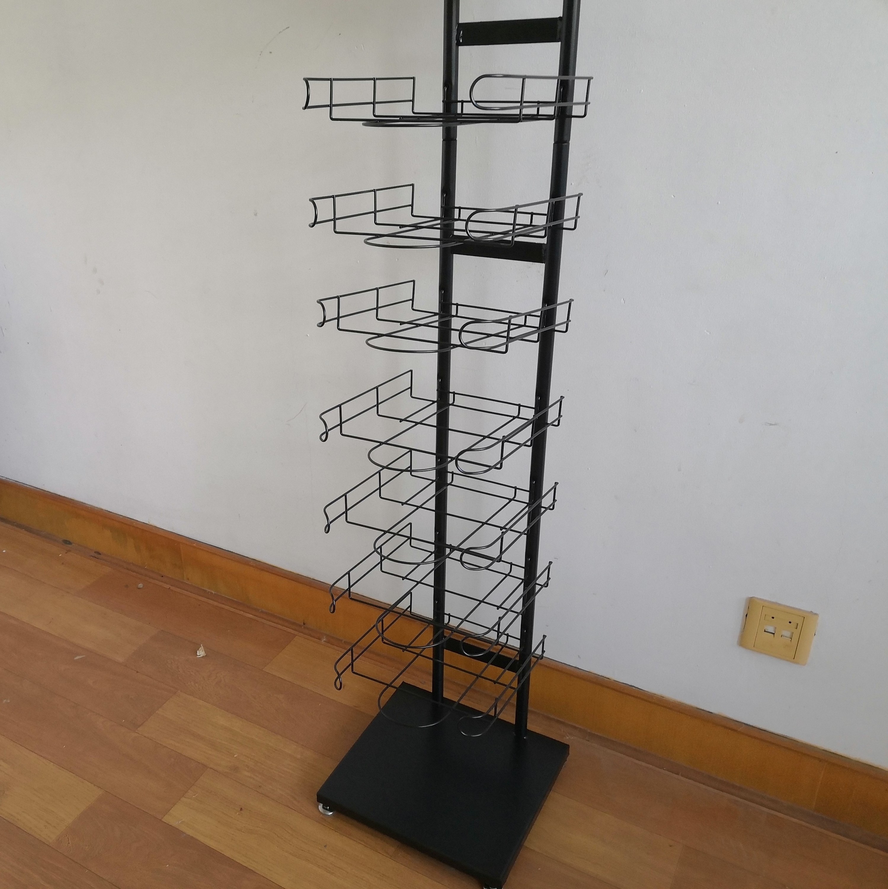 12 Tiers Hat Floor Standing Metal Wire Baseball Cap Display Rack