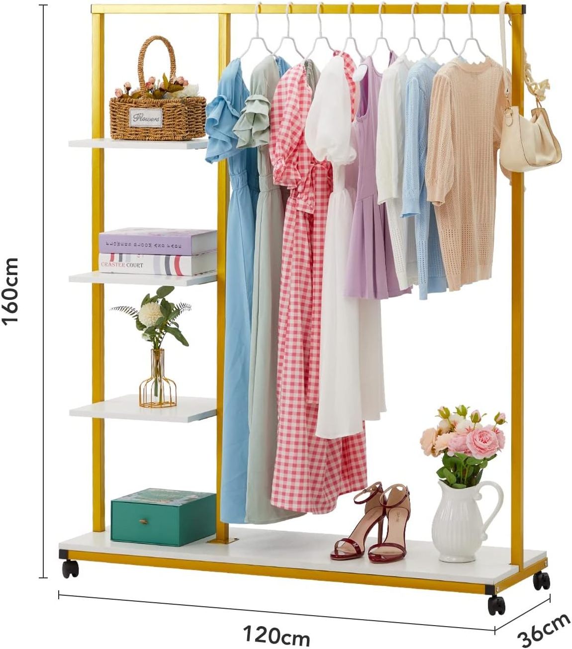 Room Metal Cloth Hanger Clothes Stands & Shoe Rack For Clothes Shop Stand