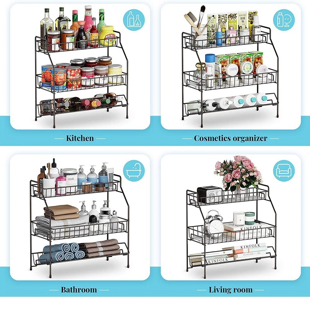 spice rack organizer chalk marker funnel set countertop cabinet pantry 3 tier spice pantry kitchen cabinet organizer