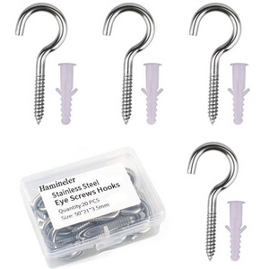 Metal Steel Eye Screws Eye Bolt Hooks Self-Tapping Ceiling Hooks Metaln Round End Screw Hooks