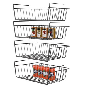 Under Shelf Wire Basket Stable Under Cabinet Basket Wire Storage Basket for Kitchen Office Pantry Bathroom