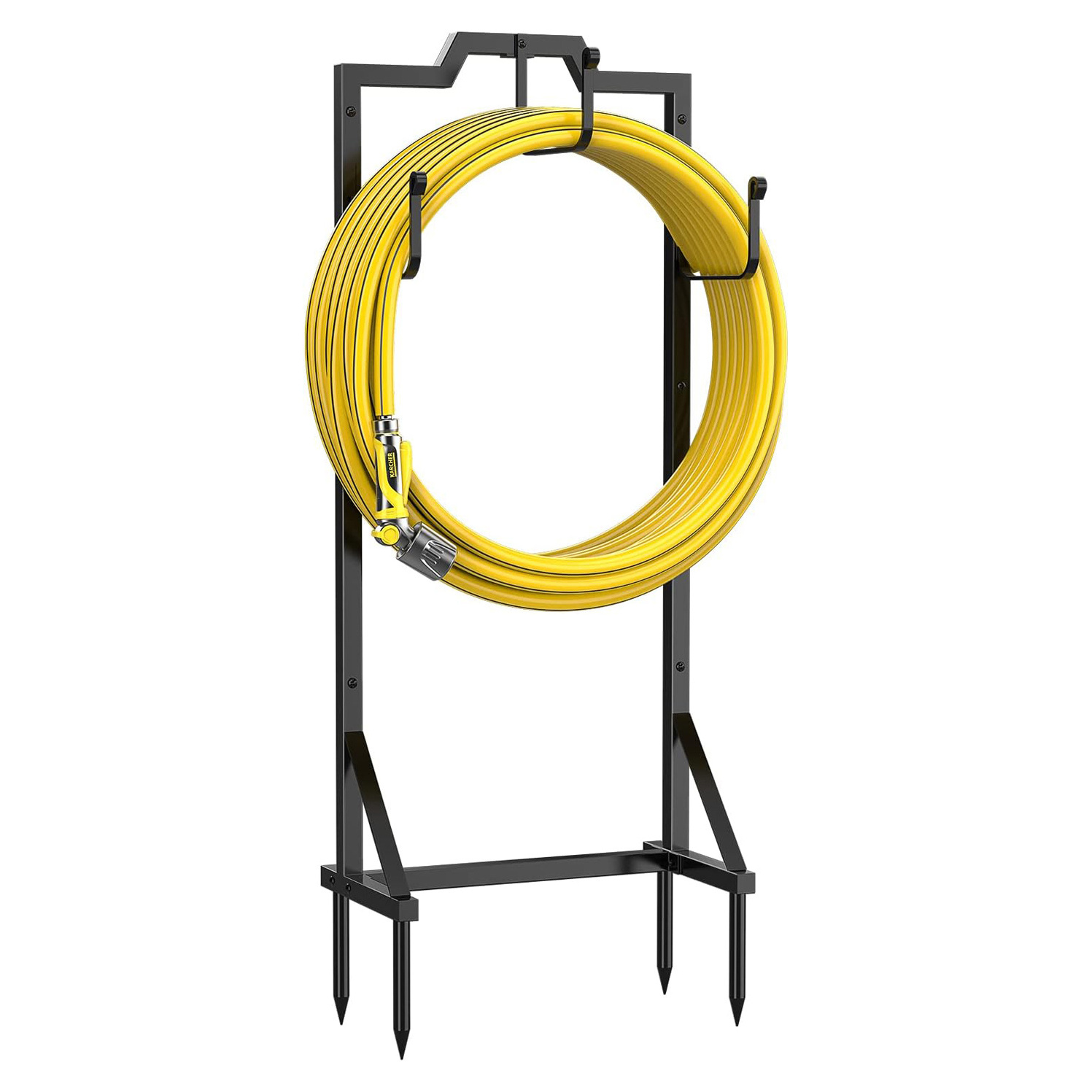 Decorative Coiled Organizer Metal Hanger Freestanding Garden Hose Reel Pipe Holder Stand