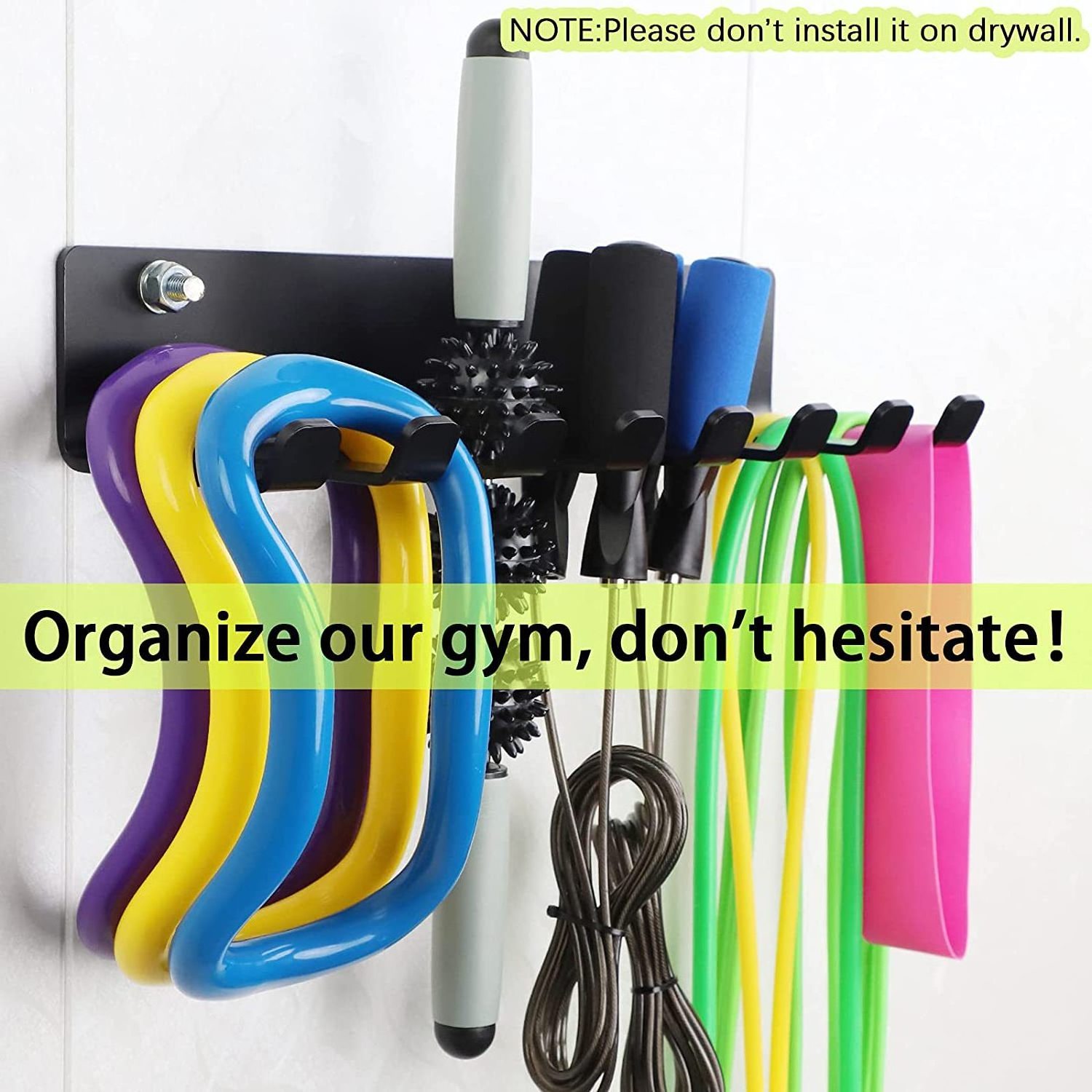 Wall mounting hook barbell storage rack belt rack jump rope rack