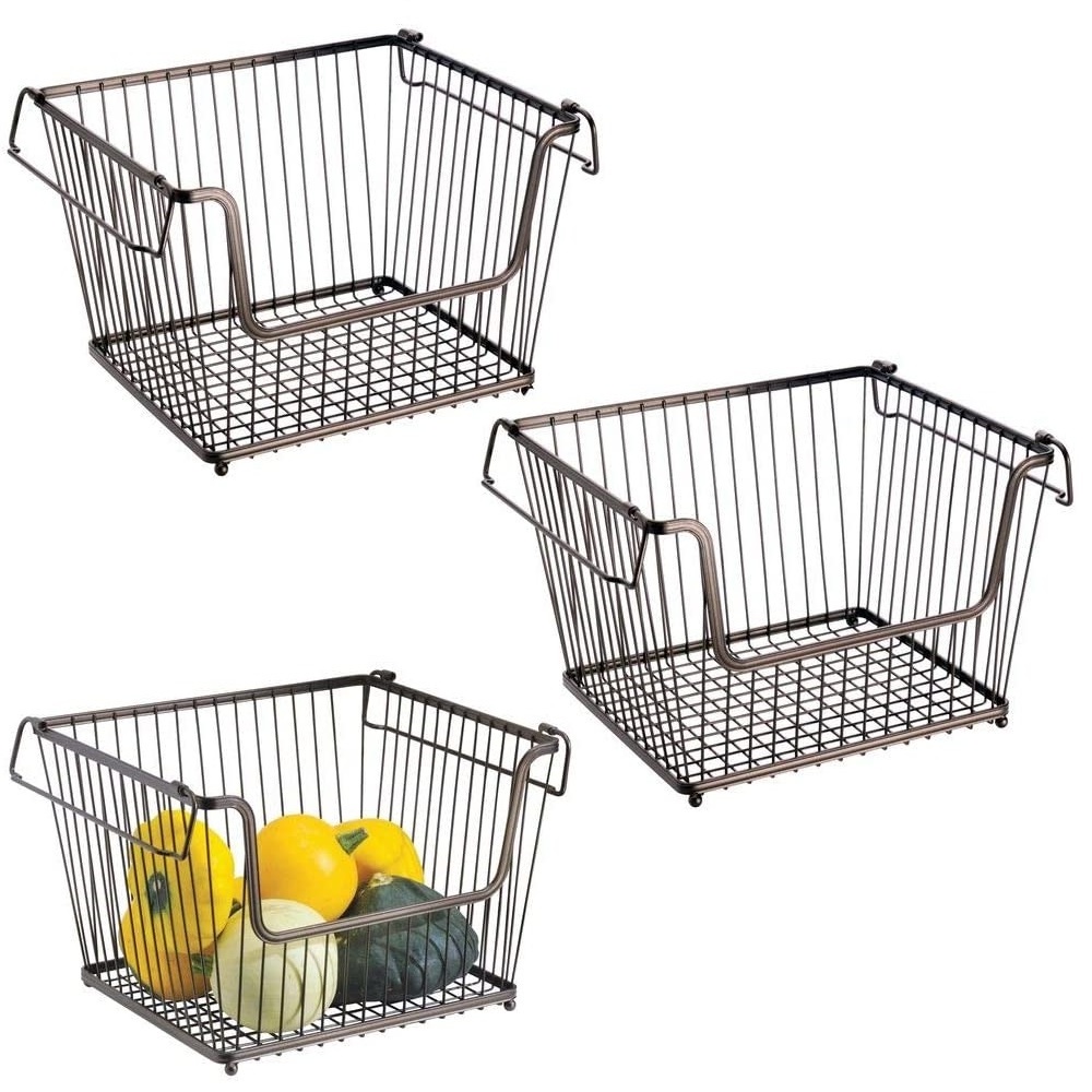 Wire basket storing basket steel hammer tons burden stacking accessory case kitchen drawer new life