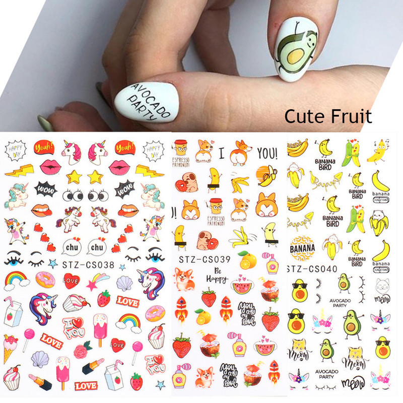 F series STC-CS Nail stickers Color daisy  fruit flower nail stickers