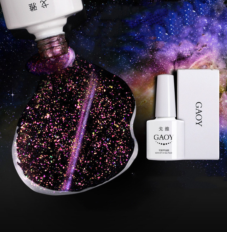 New  nail gel polish  3D magic bright starry sky Galaxy cat eye glue