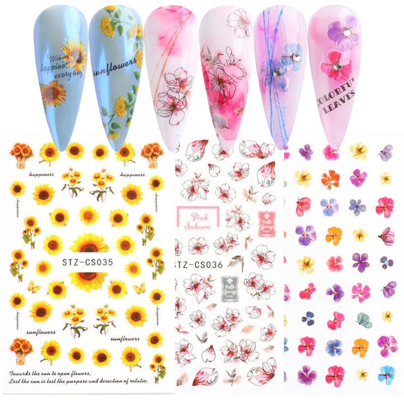 F series STC-CS Nail stickers Color daisy  fruit flower nail stickers