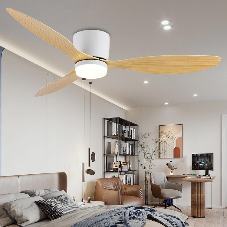 Modern American Style Remote Control Living Room Bedroom Dining Room Led Ceiling Fan Light