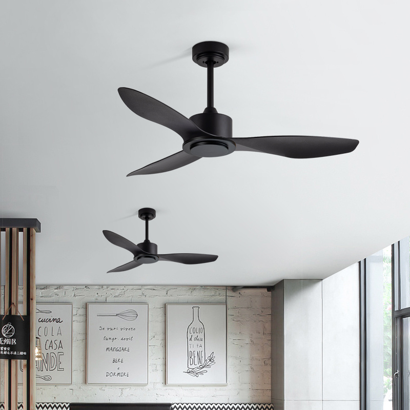 modern black flush mount ceiling fans without light 3 wood blades