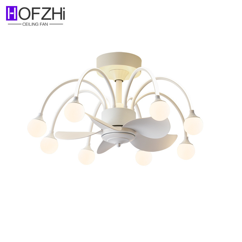 E27*7 800*500mm easy replace light source white ball ceiling fan with light