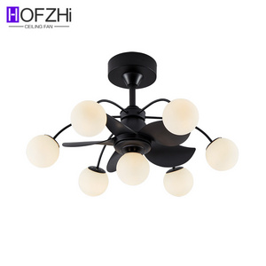 E27*7 800*500mm easy replace light source white ball ceiling fan with light