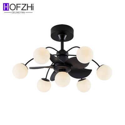 E27*7 800*500mm easy replace light source white ball ceiling fan with light