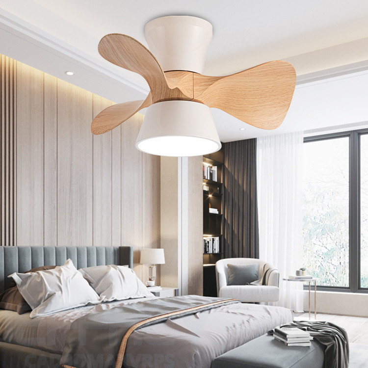 Nordic Simple Dc 220V Bedroom Suitable For Children 26 Inch Led Ceiling Fan Lamp