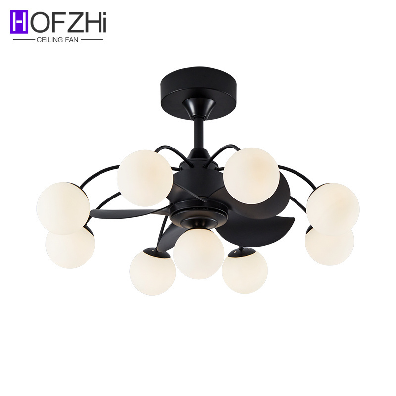 E27*7 800*500mm easy replace light source white ball ceiling fan with light