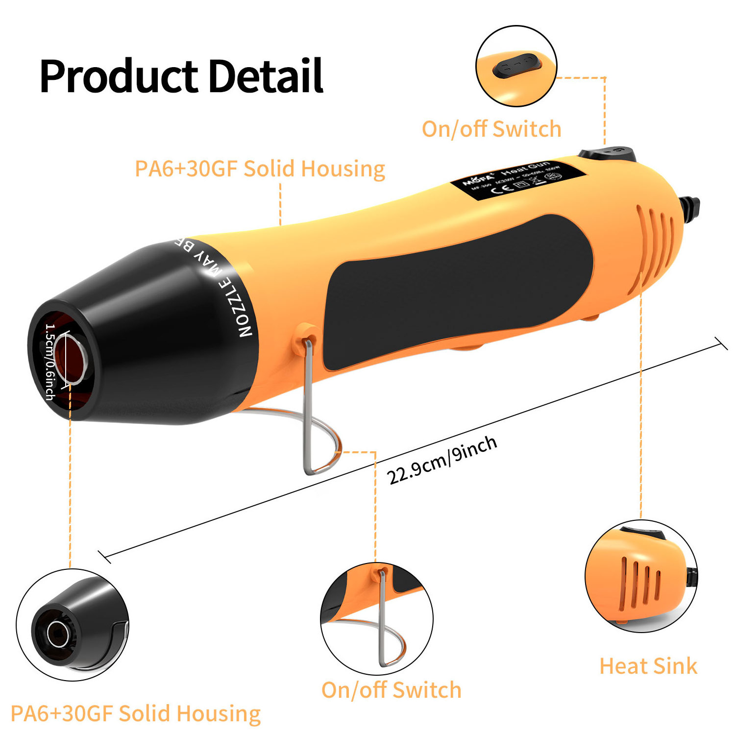 110V/220v Portable Hot Air Heat Gun Hand Held Shrink Wrapping Machine Heat Gun 350W