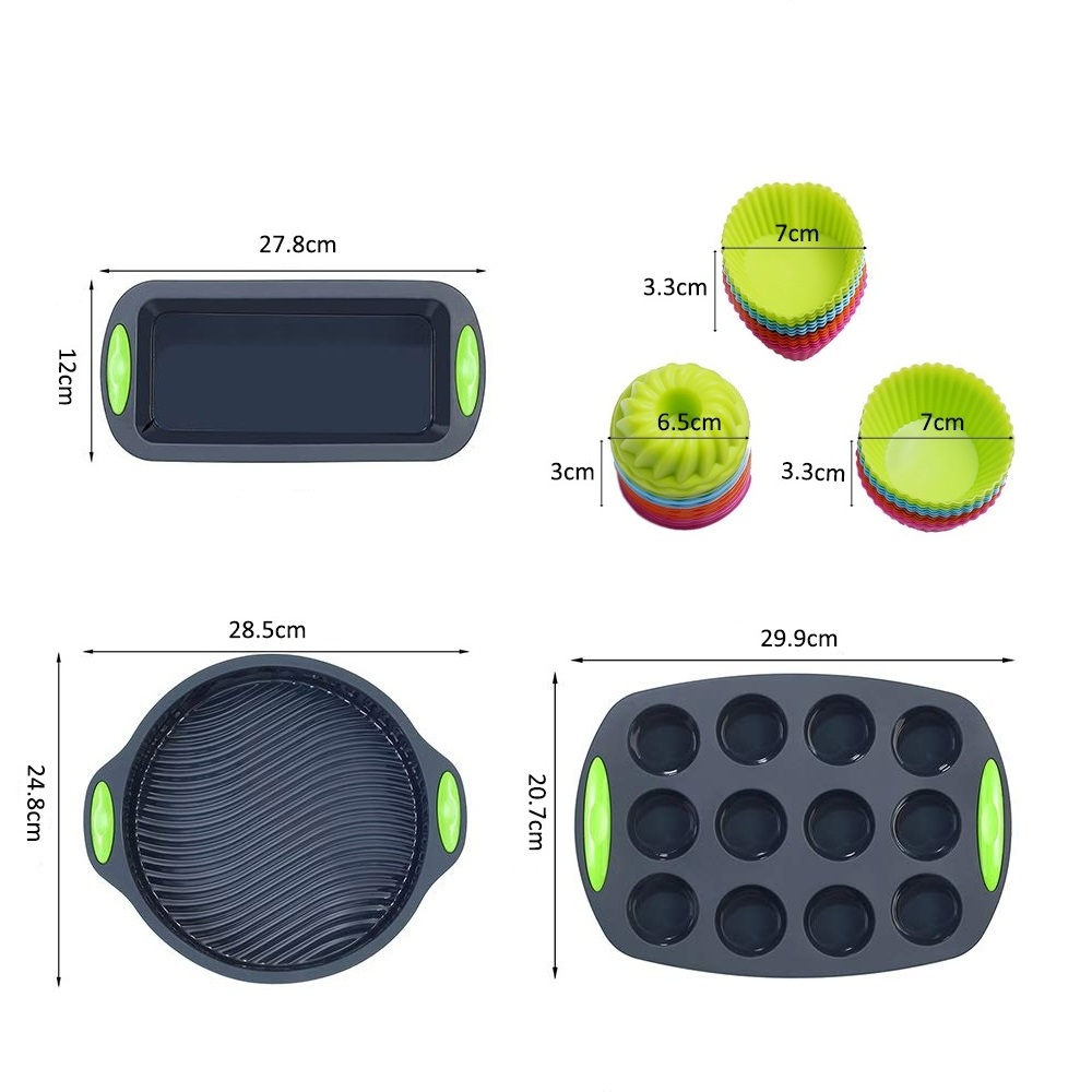 Colorful Nonstick Bakeware 12 Cups Round Cupcake Muffin Mold Baking Cake Pan Oven Silicone Muffin Tray