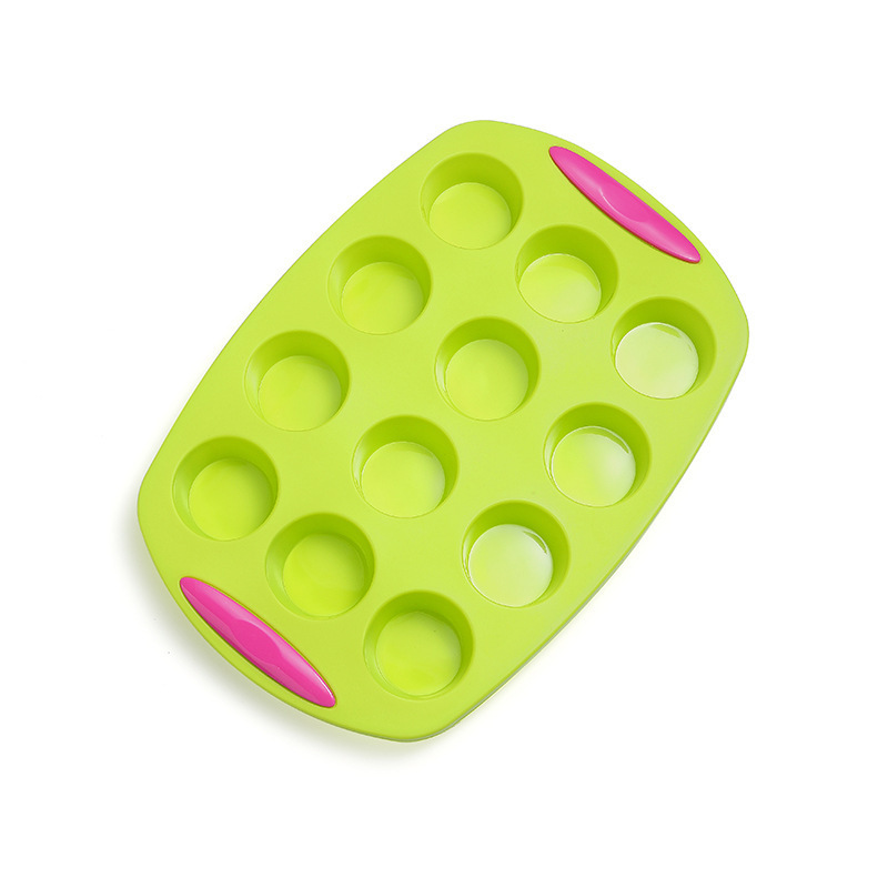 Colorful Nonstick Bakeware 12 Cups Round Cupcake Muffin Mold Baking Cake Pan Oven Silicone Muffin Tray