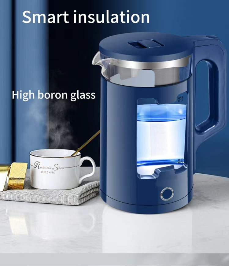 Hot sell 2L high boron glass household small appliance electric kettle