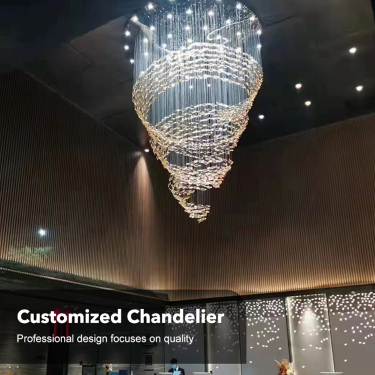 MYLIKE Nordic Luxury Custom Make Large Ceiling Fixtures Contemporary Hotel Room Lights Long Chandelier Pendant LED