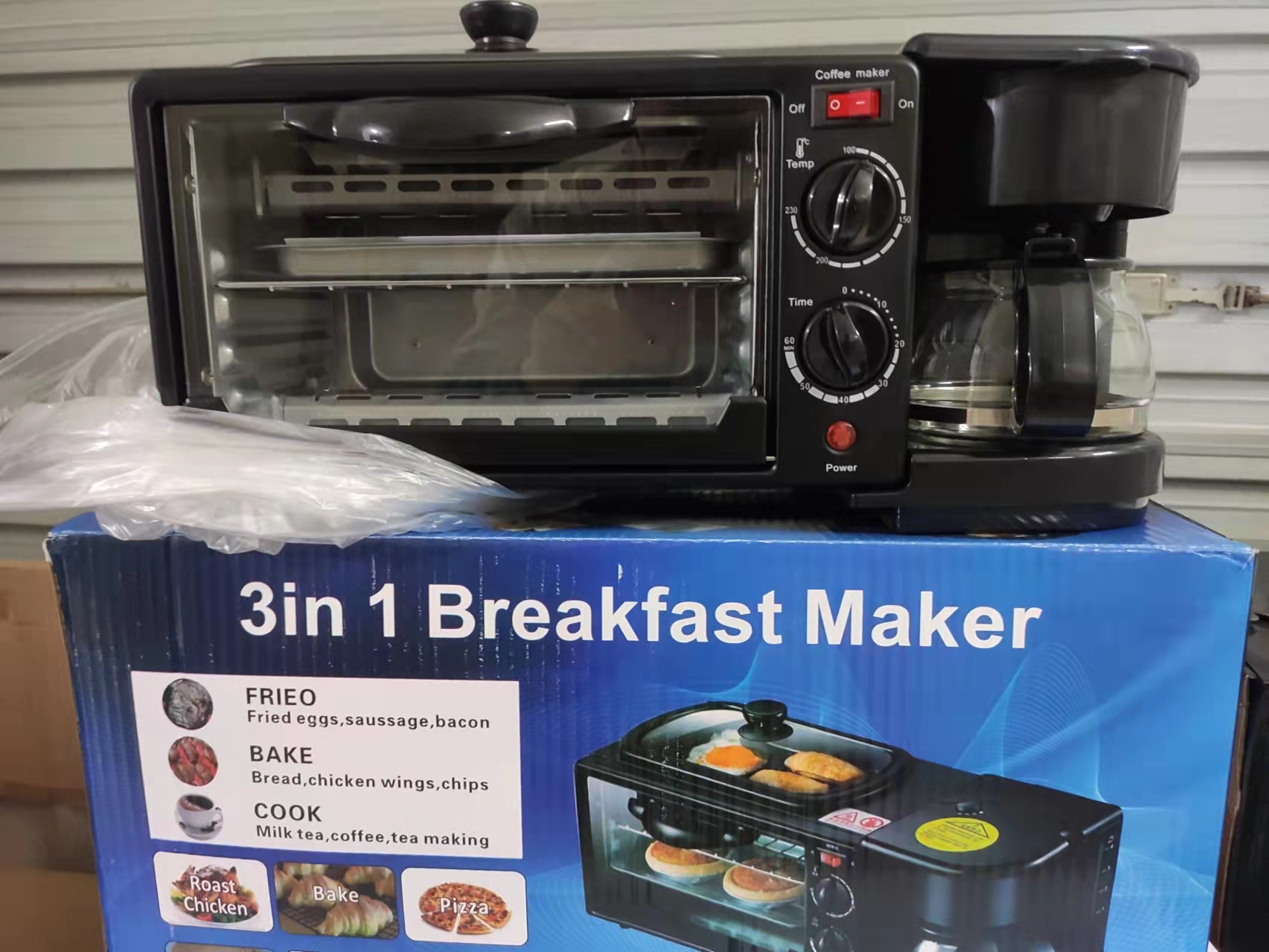 Coffee Machine Breakfast Sandwich Maker with Toaster Oven microwave Oven Multifunction 9L 3 in 1 Breakfast Maker