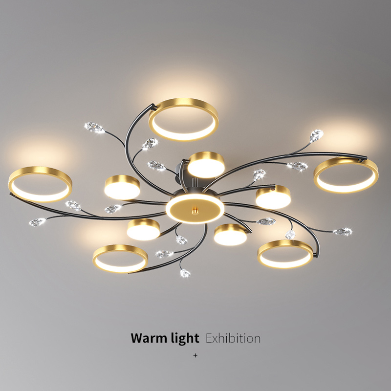 Modern LED Chandelier Gold Indoor Lighting For Bedroom Living Hall Dining Study Room Lustre Home Fashion Ceiling Chandelier