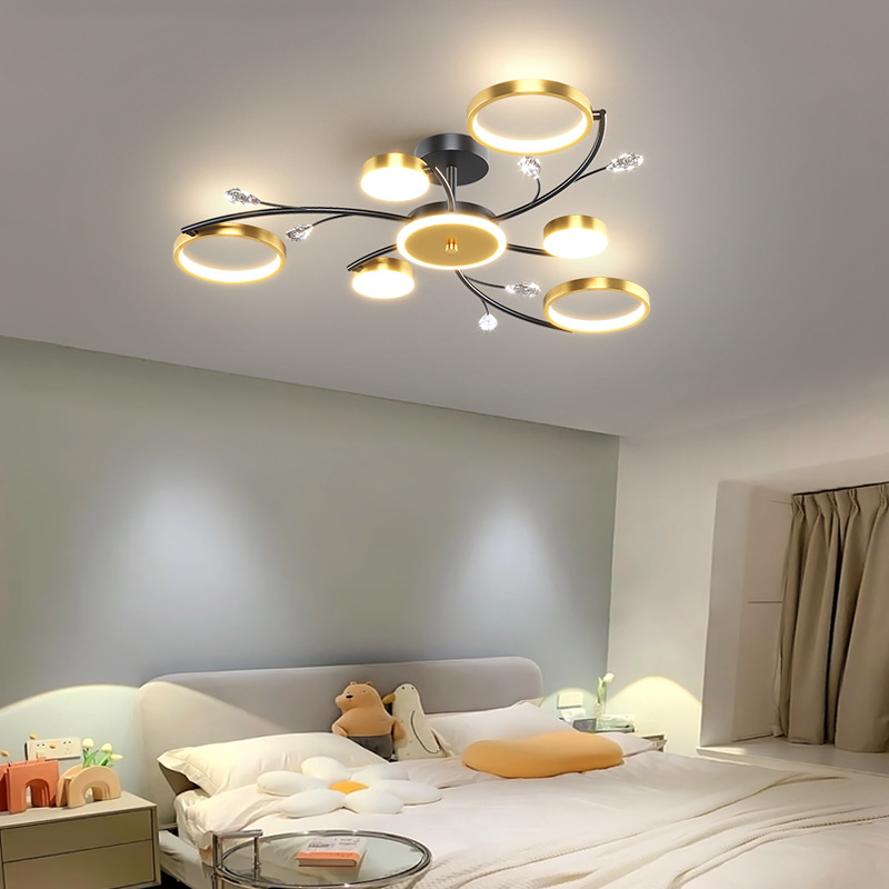 Modern LED Chandelier Gold Indoor Lighting For Bedroom Living Hall Dining Study Room Lustre Home Fashion Ceiling Chandelier