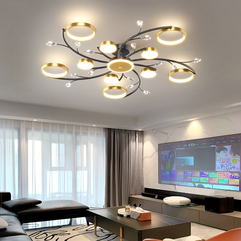 Modern LED Chandelier Gold Indoor Lighting For Bedroom Living Hall Dining Study Room Lustre Home Fashion Ceiling Chandelier