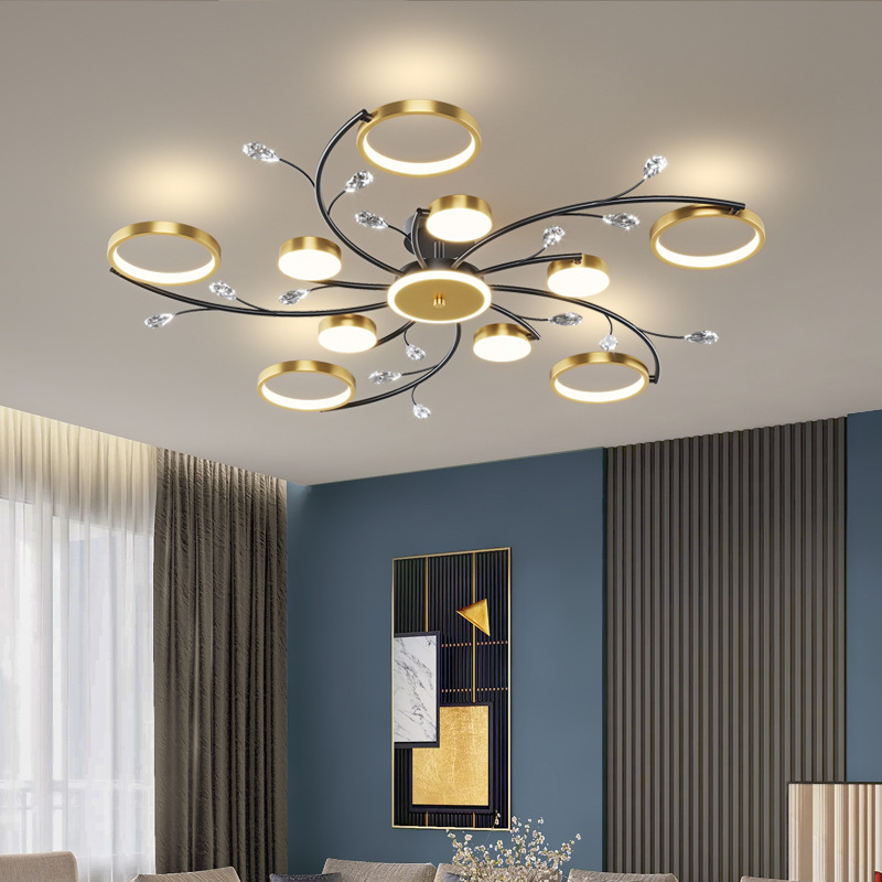 Modern LED Chandelier Gold Indoor Lighting For Bedroom Living Hall Dining Study Room Lustre Home Fashion Ceiling Chandelier