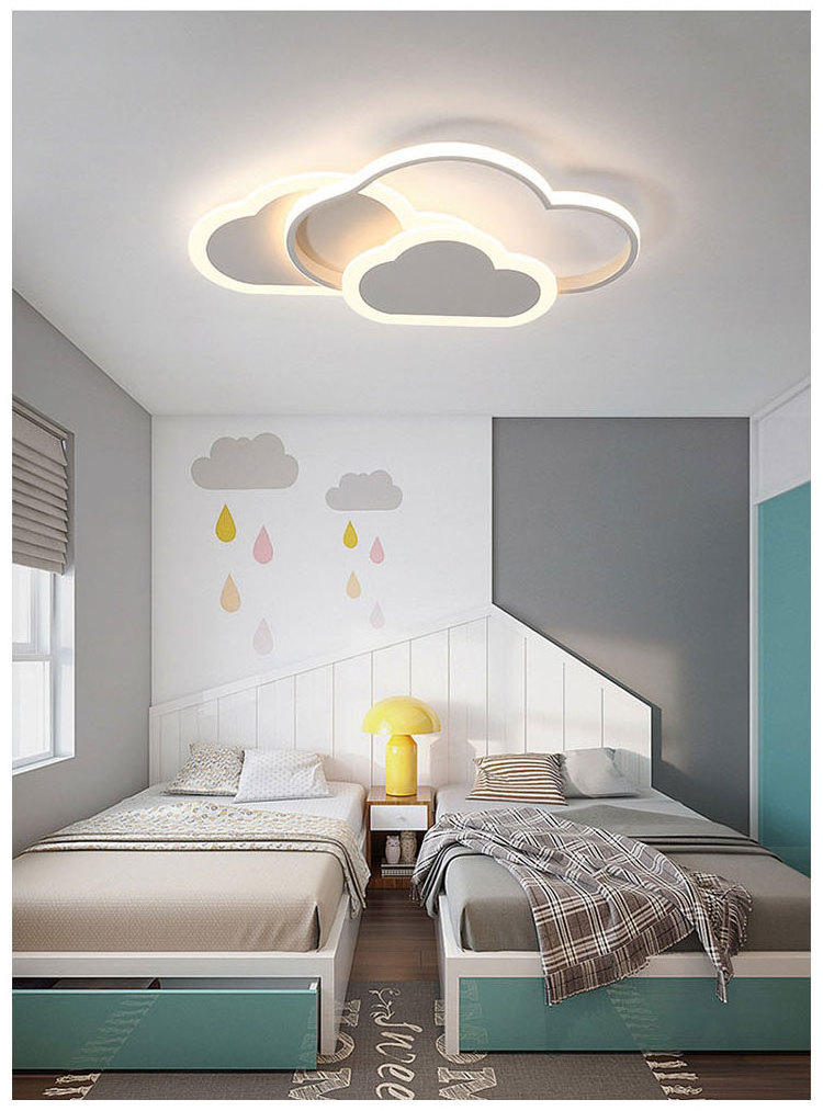 Modern Led Ceiling Lamp Creative White Cloud Bedroom Lighting Cartoon Children's Room Kid Read Study Pink Decoration Light