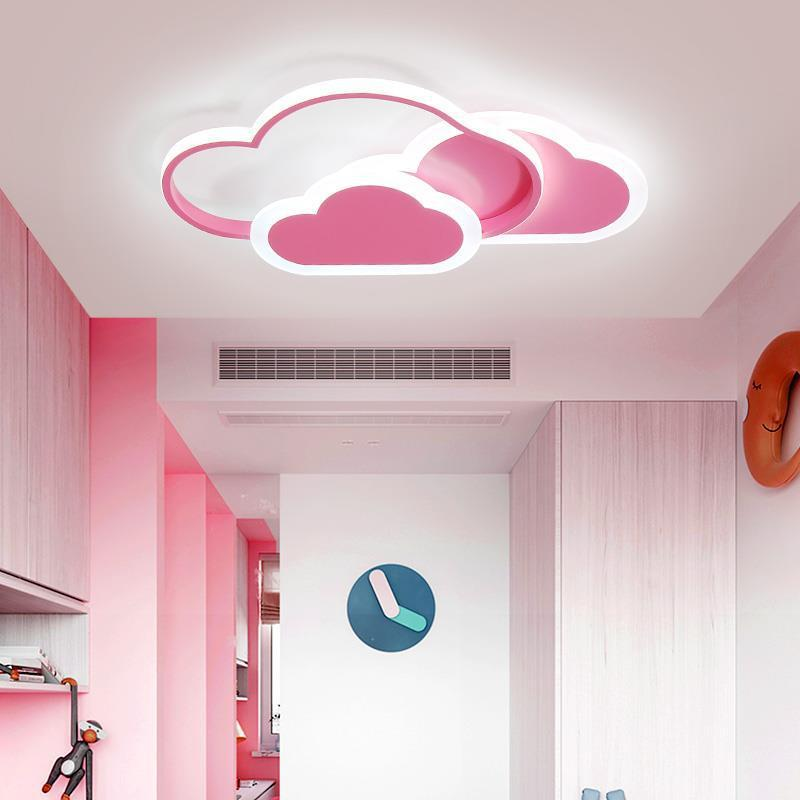 Modern Led Ceiling Lamp Creative White Cloud Bedroom Lighting Cartoon Children's Room Kid Read Study Pink Decoration Light