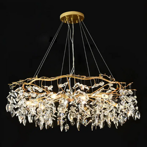 Modern Luxury Gold Crystal Chandelier Lighting Large Led Chandeliers Fixtures for Living Room Hotel Hall Art Decor Hanging Lamp