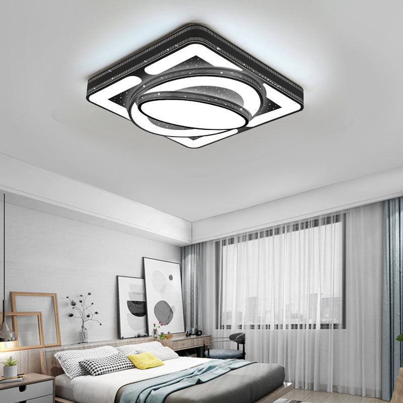 Contemporary Flush Black White Golden Bedroom Dining Room Study Children's Room Led Ceiling Lights