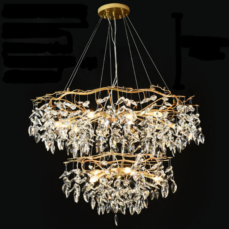 Modern Luxury Gold Crystal Chandelier Lighting Large Led Chandeliers Fixtures for Living Room Hotel Hall Art Decor Hanging Lamp