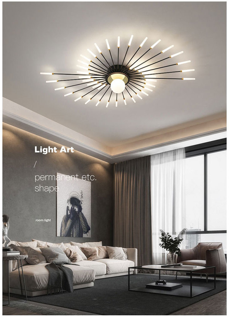 Living Room Nordic Gold Decorative Modern LED Chandelier Ceiling Lights