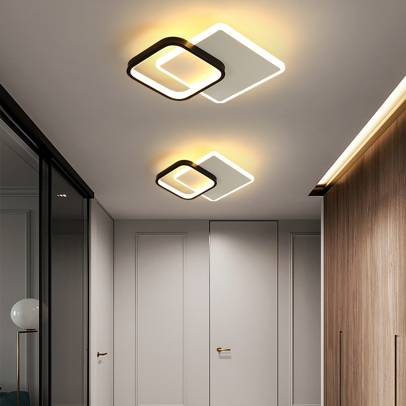 Contemporary Flush Modern Nordic Black White Corridor Aisle Balcony Hallway Light Led  Ceiling Corridor Lamp