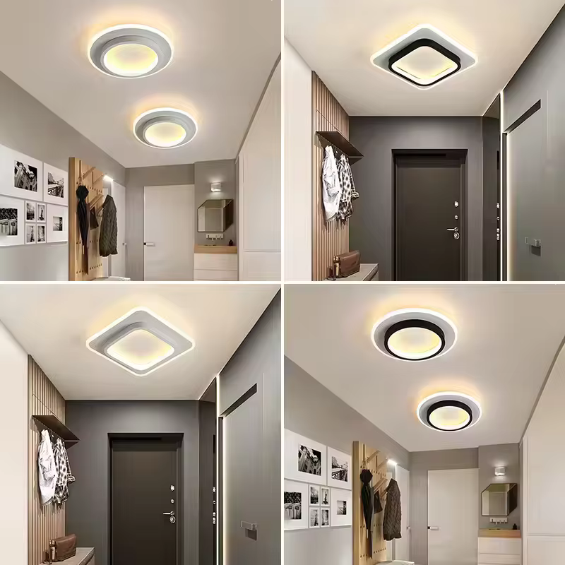 Contemporary Flush Modern Nordic Black White Corridor Aisle Balcony Hallway Light Led  Ceiling Corridor Lamp