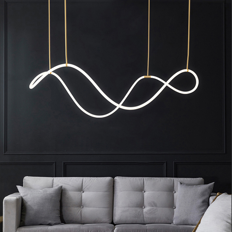 Modern Long Hose Led Ceiling Chandelier For Table Dining Room Kitchen Bar Pendant Lighting Suspension Design Lusters Luminaires