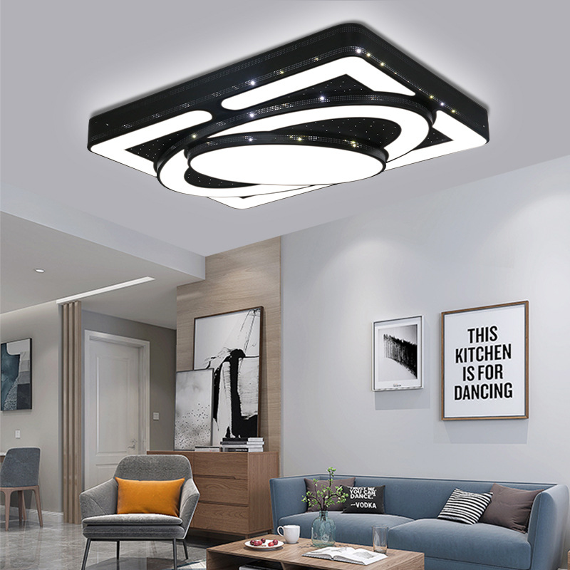 Contemporary Flush Black White Golden Bedroom Dining Room Study Children's Room Led Ceiling Lights