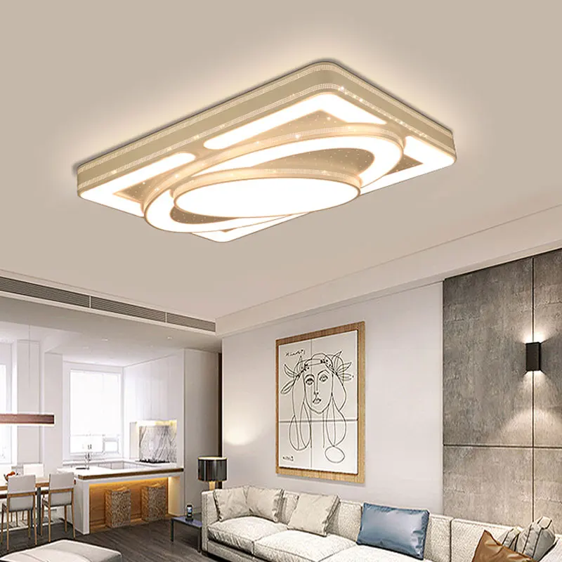 Contemporary Flush Black White Golden Bedroom Dining Room Study Children's Room Led Ceiling Lights