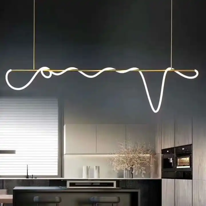 Modern Long Hose Led Ceiling Chandelier For Table Dining Room Kitchen Bar Pendant Lighting Suspension Design Lusters Luminaires