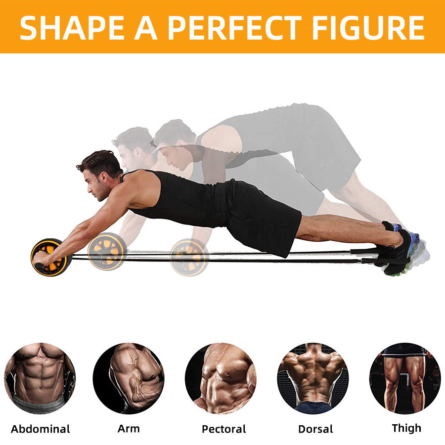 2022 Trending Hot Sale Gym Set  Abdominal Exercise Muscle Training Abs Ab Wheel Roller With Mat