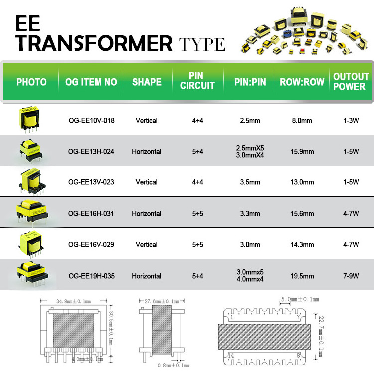 High Quality EE16 Small Transformation Machine Inductor Coils Copper Wire 110v High Current Electrical Transformer