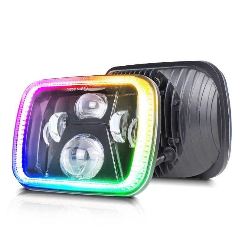 2pcs RGB Square 5x7 inch Led Headlights for 1995 1996 1997 Toyota Tacoma Accessories Led Lights for Toyota Tacoma Parts