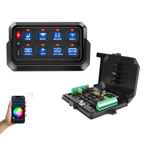 6 8 12 Gang Rocker Switch Panel RGB Circuit Control Relay Box for ATV UTV Truck Car Boat Vehicle